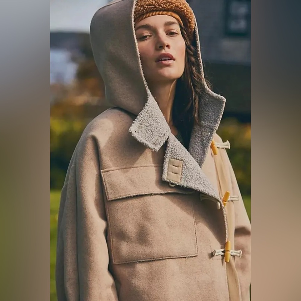 Free People Slouchy Hooded Duffle Jacket